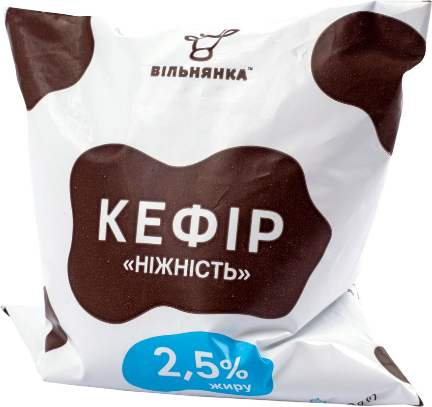 Кефір ВІЛЬНЯНКА, плівка поліетиленова, 2,5%, 500г